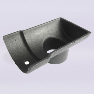 100x65 Half Round Drop End For Spigot Class Black